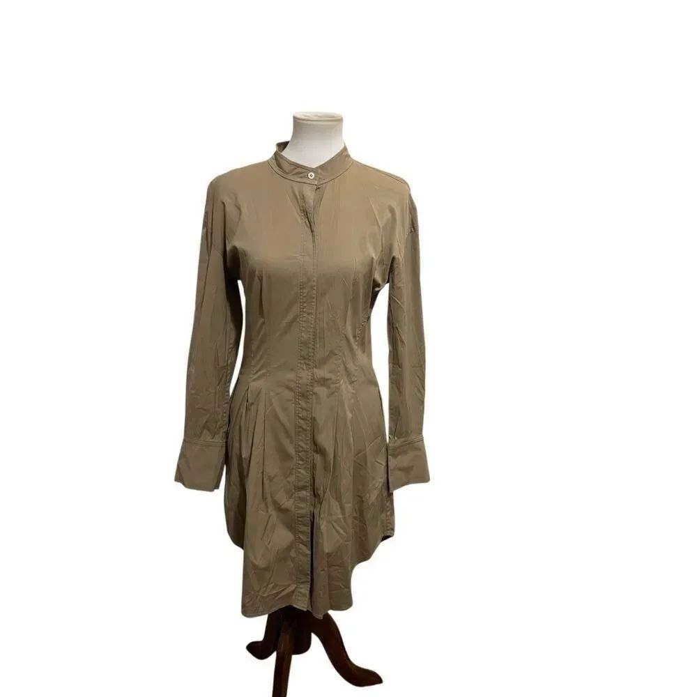 Theory Narthus Stretch Shirtdress Womens 100% Cotton Long Sleeve Dress Small
